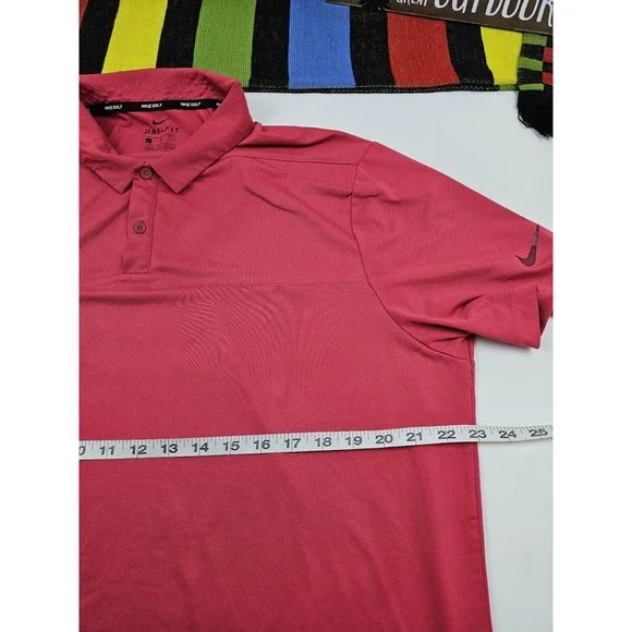 Nike Mens Polo Golf Shirt Size Large Color Pink Dri-Fit Rugby Casual Top - Picture 6 of 9